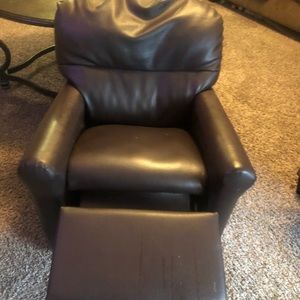 Toddler size leather recliner